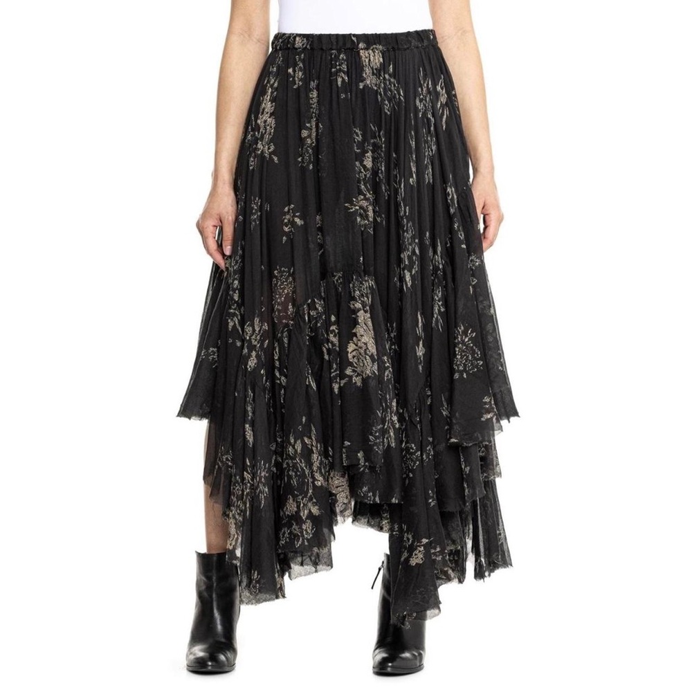 Free People Black Clover Maxi Skirt